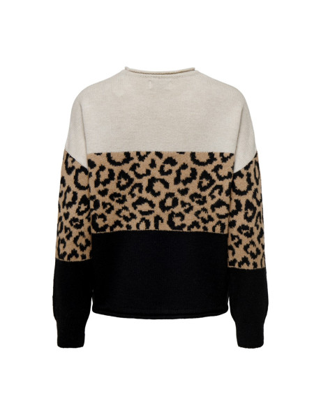 Jersey animal print . ONLJADE ANIMAL LS O-NECK CC KNT