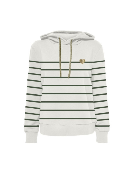 Sudadera corazón pecho . ONLADELLE L/S STRIPE HOOD CS SWT
