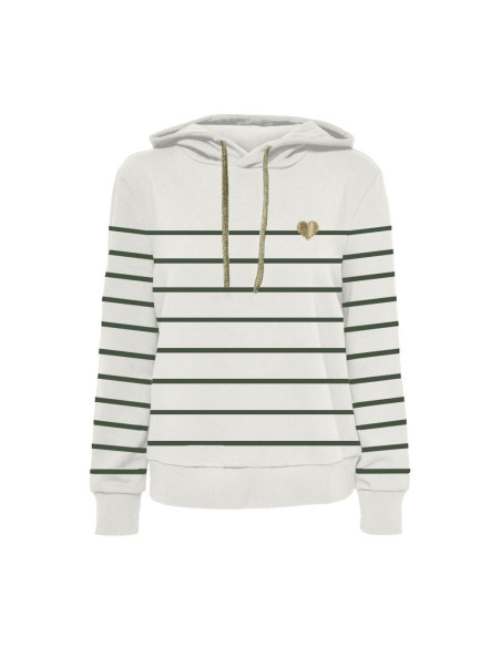 Sudadera corazón pecho . ONLADELLE L/S STRIPE HOOD CS SWT
