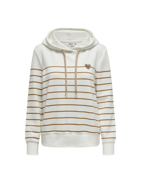 Sudadera corazón pecho . ONLADELLE L/S STRIPE HOOD CS SWT