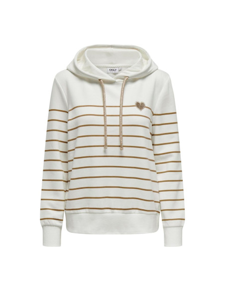Sudadera corazón pecho . ONLADELLE L/S STRIPE HOOD CS SWT