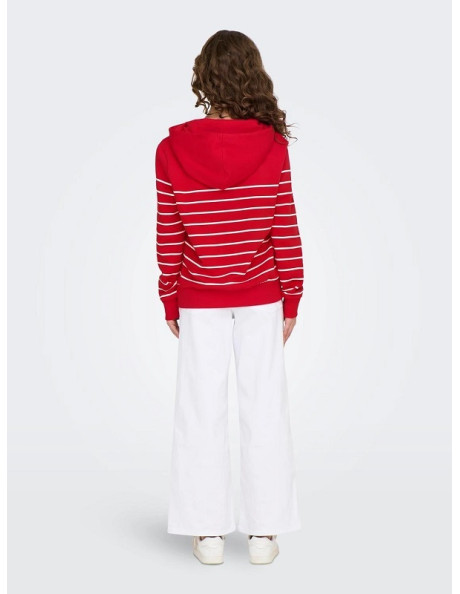 Sudadera corazón pecho . ONLADELLE L/S STRIPE HOOD CS SWT