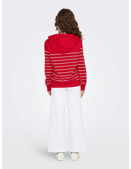 Sudadera corazón pecho . ONLADELLE L/S STRIPE HOOD CS SWT