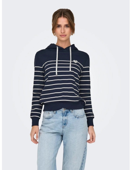 Sudadera corazón pecho . ONLADELLE L/S STRIPE HOOD CS SWT