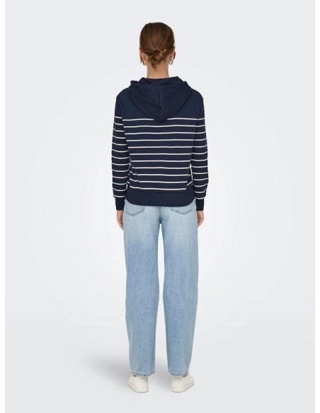 Sudadera corazón pecho . ONLADELLE L/S STRIPE HOOD CS SWT