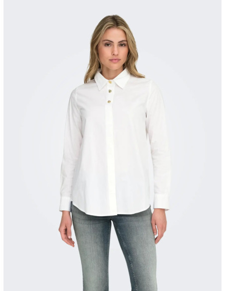 Camisa botón dorado  . ONLSABLE NINA LS SHIRT WVN