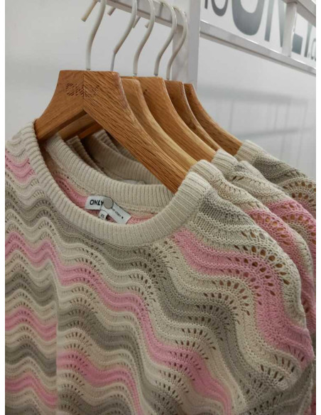 Jersey  estructura  . ONLASA LS WAVE STRUCTURE O-NECK CC KNT