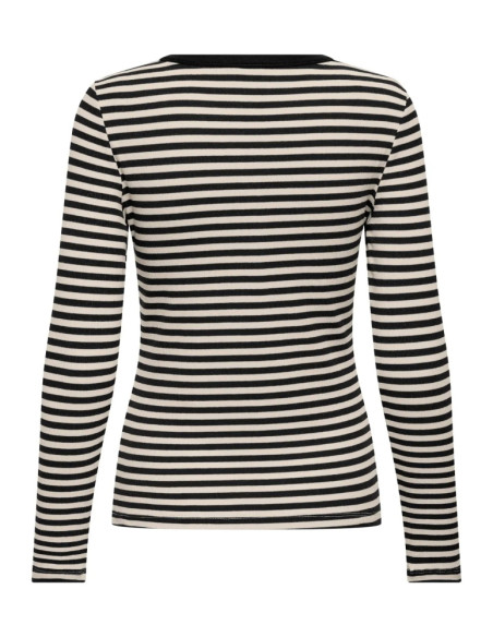 Camiseta rayas. ONLELENE L/S PLACKET TOP JRS