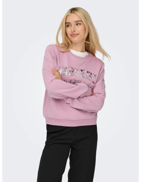 Sudadera cuello redondo.ONLFREDERIKKA L/S PRINT BOX UB SWT