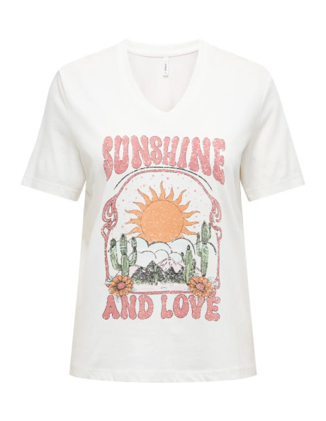 Camiseta cuello en V . ONLHENNY REG S/S V-NECK TOP CS JRS