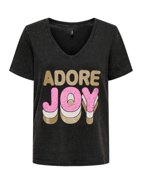 Camiseta cuello V . ONLLUCY S/S V-NECK PRINT TOP CS JRS
