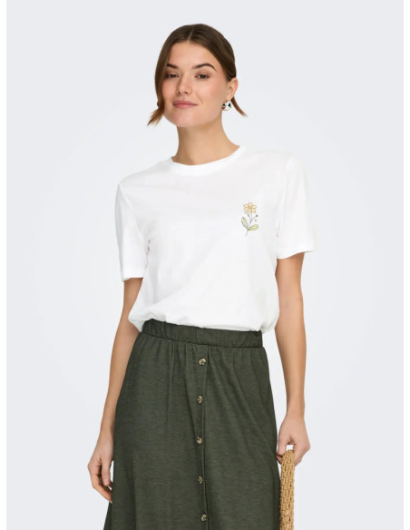 Camiseta  flor . ONLLUCY MONJA SS TOP JRS NOOS