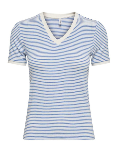 Camiseta rayas  .ONLTINE S/S V-NECK REG TOP JRS