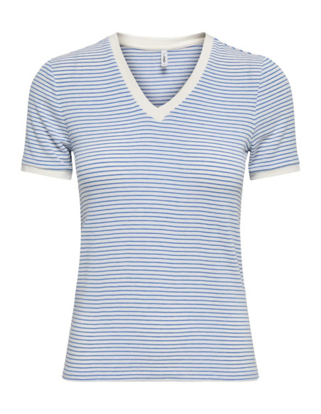Camiseta rayas  .ONLTINE S/S V-NECK REG TOP JRS
