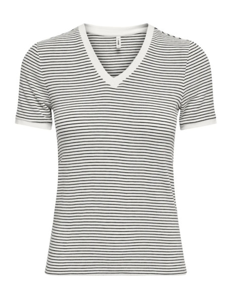 Camiseta rayas  .ONLTINE S/S V-NECK REG TOP JRS