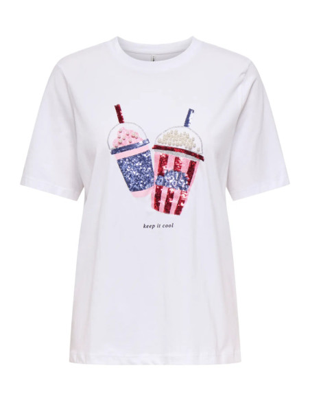 Camiseta popcorn .ONLBURST S/S POPCORN TOP BOX JRS