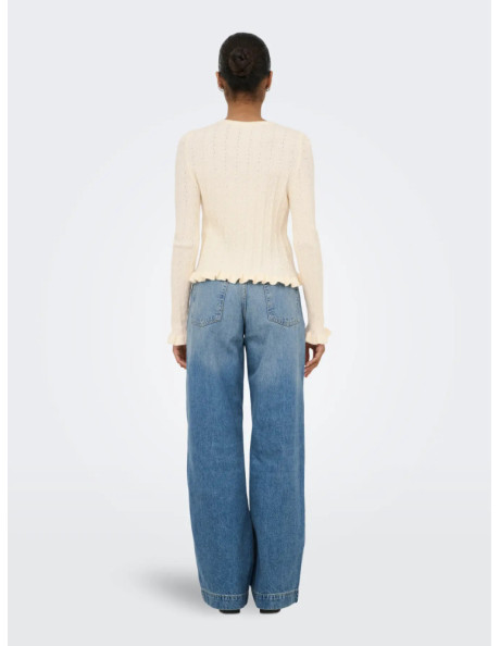 ONLIBI LS O-NECK FRILL CARDI EX KNT