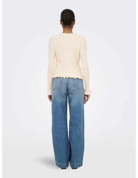 ONLIBI LS O-NECK FRILL CARDI EX KNT
