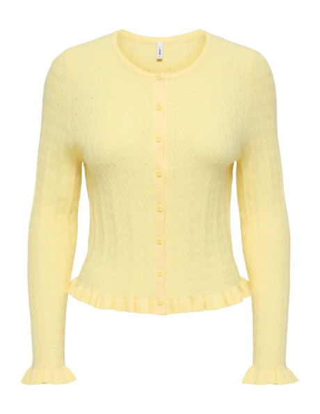 ONLIBI LS O-NECK FRILL CARDI EX KNT