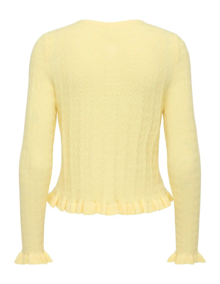 ONLIBI LS O-NECK FRILL CARDI EX KNT