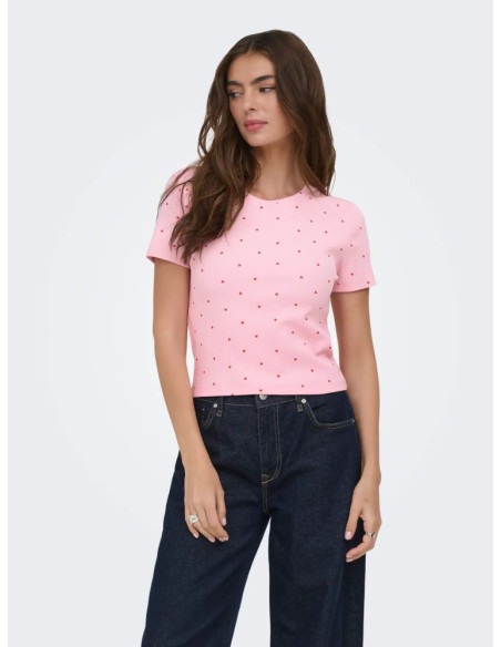 Camiseta cortita . ONLFENJA S/S AOP TOP JRS NOOS