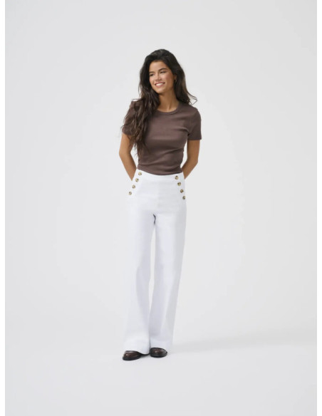 Vaquero blanco . ONLMADISON HW BUTTON WIDE DNM 730 NOOS