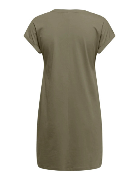 Vestido básico algodón .ONLBLOOM S/S FOLD UP DRESS JRS