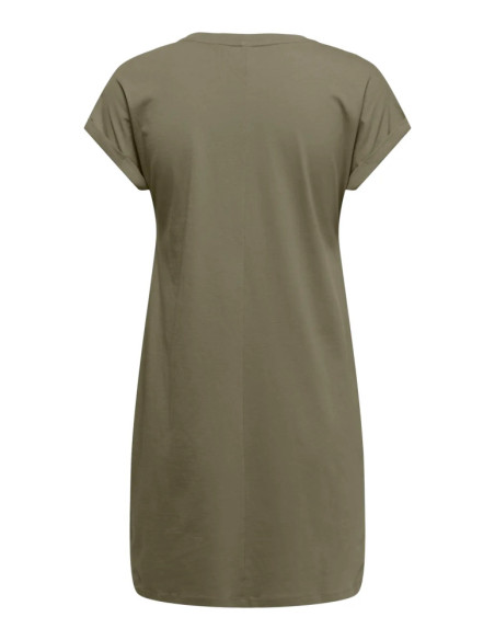 Vestido básico algodón .ONLBLOOM S/S FOLD UP DRESS JRS