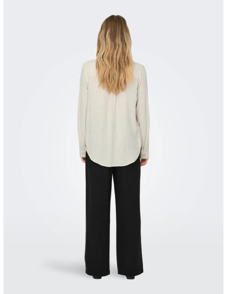 Camisa lino . ONLYASMIN-SIESTA LS LI BL SHIRT PNT NOOS