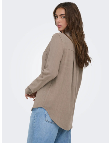 Camisa lino . ONLYASMIN-SIESTA LS LI BL SHIRT PNT NOOS