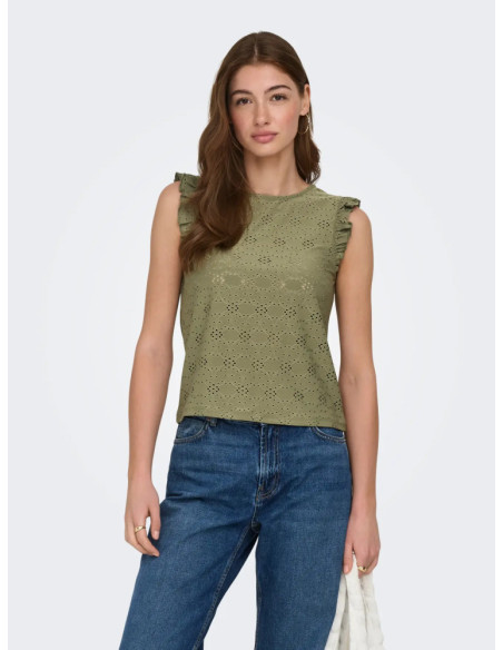 Camiseta caladita . ONLSMILLA S/L FRILL TOP JRS