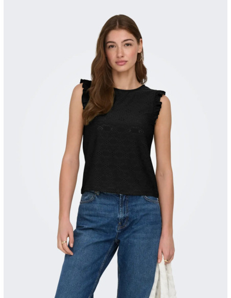 Camiseta caladita . ONLSMILLA S/L FRILL TOP JRS