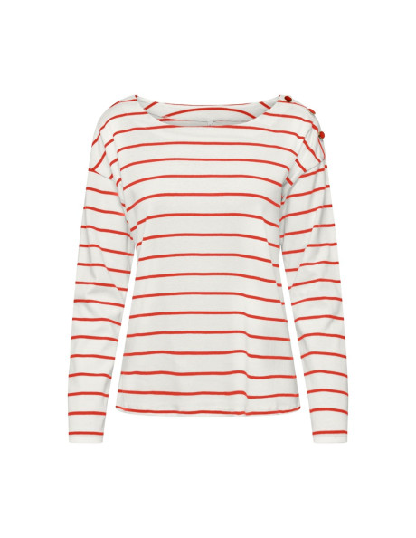 Camiseta rayas  botón dorado . ONLCHARLOTTE L/S STRIPE TOP CS JRS