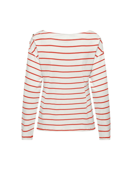 Camiseta rayas  botón dorado . ONLCHARLOTTE L/S STRIPE TOP CS JRS