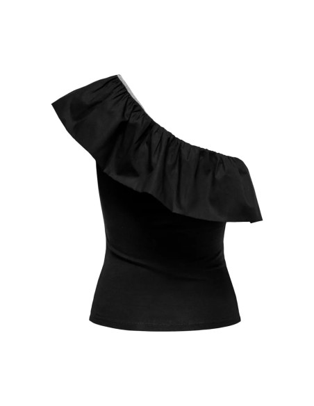Camiseta asimétrica. ONLSOFFY ONE SHOULDER MIX TOP BOX JRS