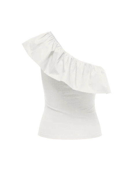 Camiseta asimétrica. ONLSOFFY ONE SHOULDER MIX TOP BOX JRS