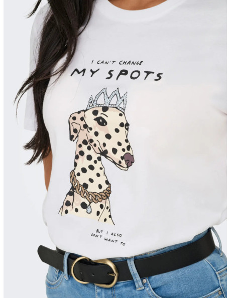 Camisesta print animales . ONLBARIA REG S/S TOP BOX PRI JRS