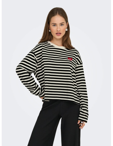 Camiseta rayas manga larga.ONLLIVINA L/S O-NECK STRIPE TOP BOX JRS