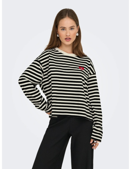 Camiseta rayas manga larga.ONLLIVINA L/S O-NECK STRIPE TOP BOX JRS