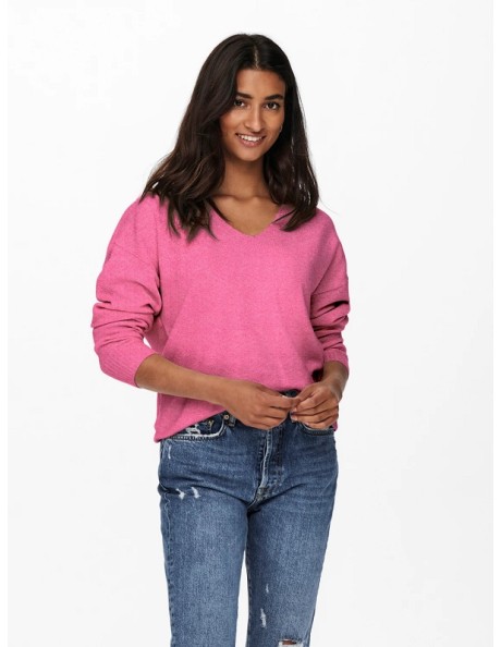ONLY - Jersey fucsia onlSofi LS RIB 15306346 Mujer