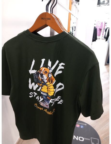 Camiseta perrito live wild . ONSKEANE RLX SS PRINTED TEE SS24 NOOS
