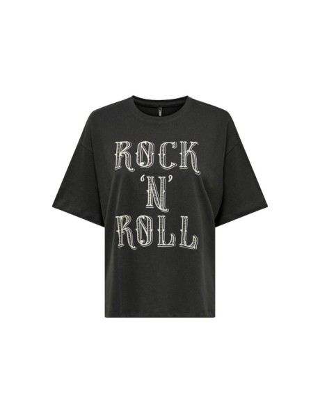 Camiseta rock and roll. ONLDOLLY S/S STUDS TOP BOX JRS