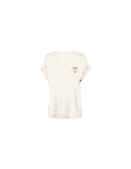 Camiseta cuello pico.ONLELLA LIFE S/S LOVE V-NECK TOP CS JRS