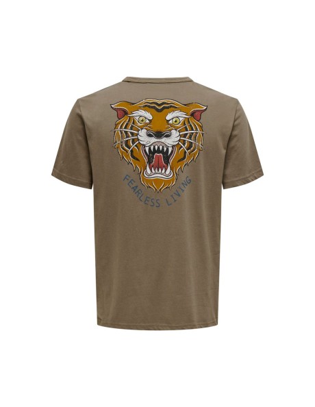 Camiseta tigre . ONSMICHI LIFE REG SS TEE