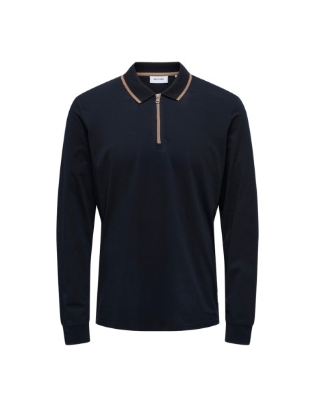 ONSBOOKER REG LS HALF ZIP POLO