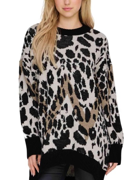 Jersey animal print . ONHELENA LS JQ NECK