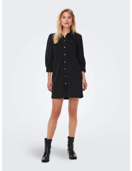 Vestido vaquero negro . ONLFELICA DNM DRESS NOOS