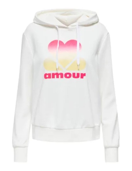 Sudadera con capucha amour . ONLMENA L/ S GLITTER HOOD