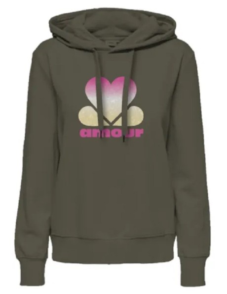 Sudadera con capucha amour . ONLMENA L/ S GLITTER HOOD