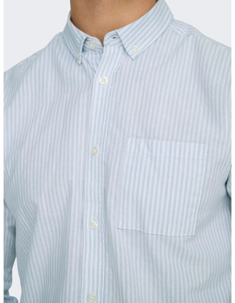 Camisa . ONSALVARO SLIM LS OXFORD STRIPE SHIRT